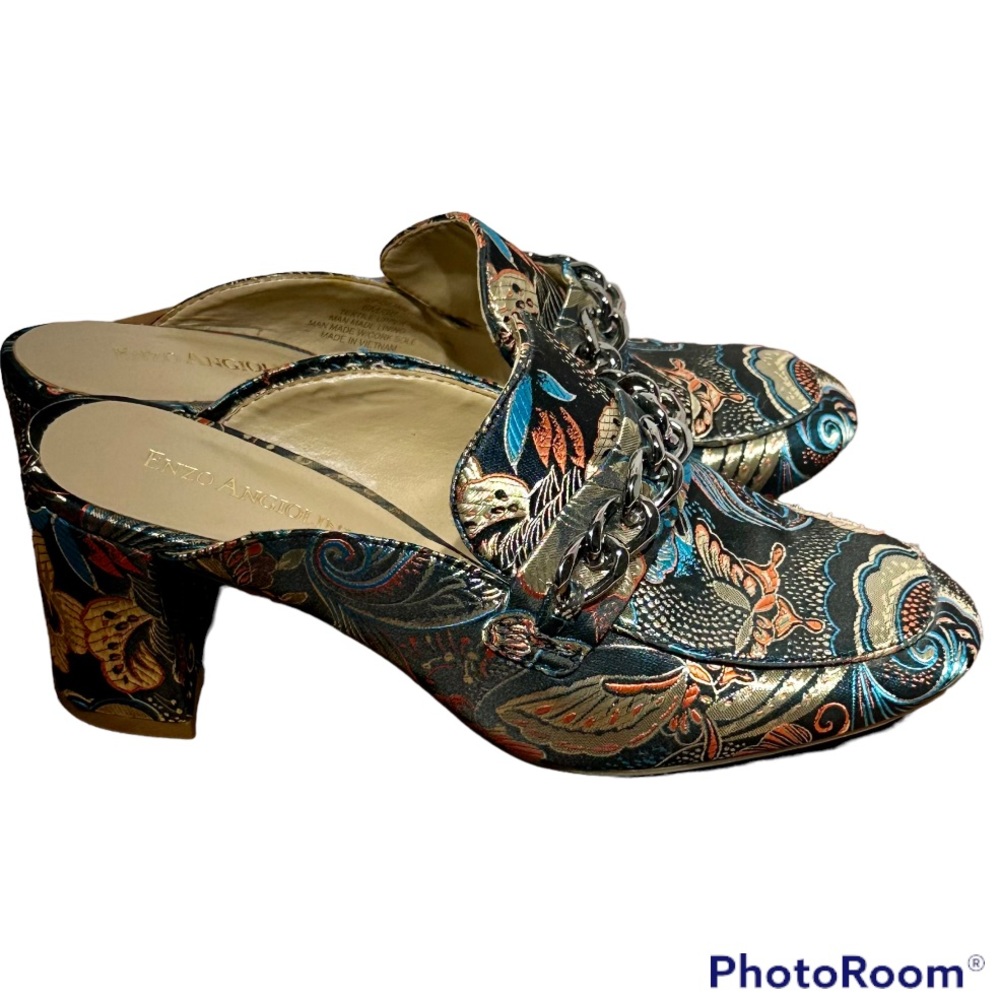 Enzo Angiolini EP-Gilian Slip on Mule Printed Blue Size 6/36